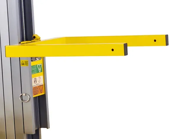 Standard Forks inserted into the top of the carriage of the machine.
