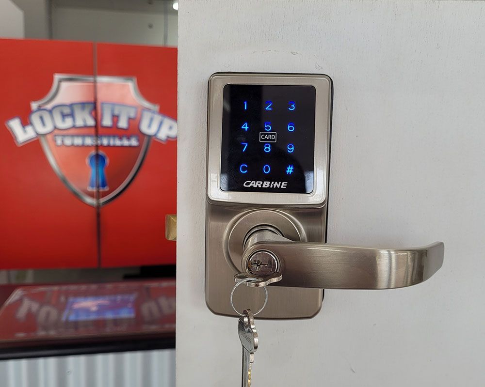 A Door With A Lock On It And A Sign That Says Lock It Up — Lock It Up Townsville In Aitkenvale, QLD