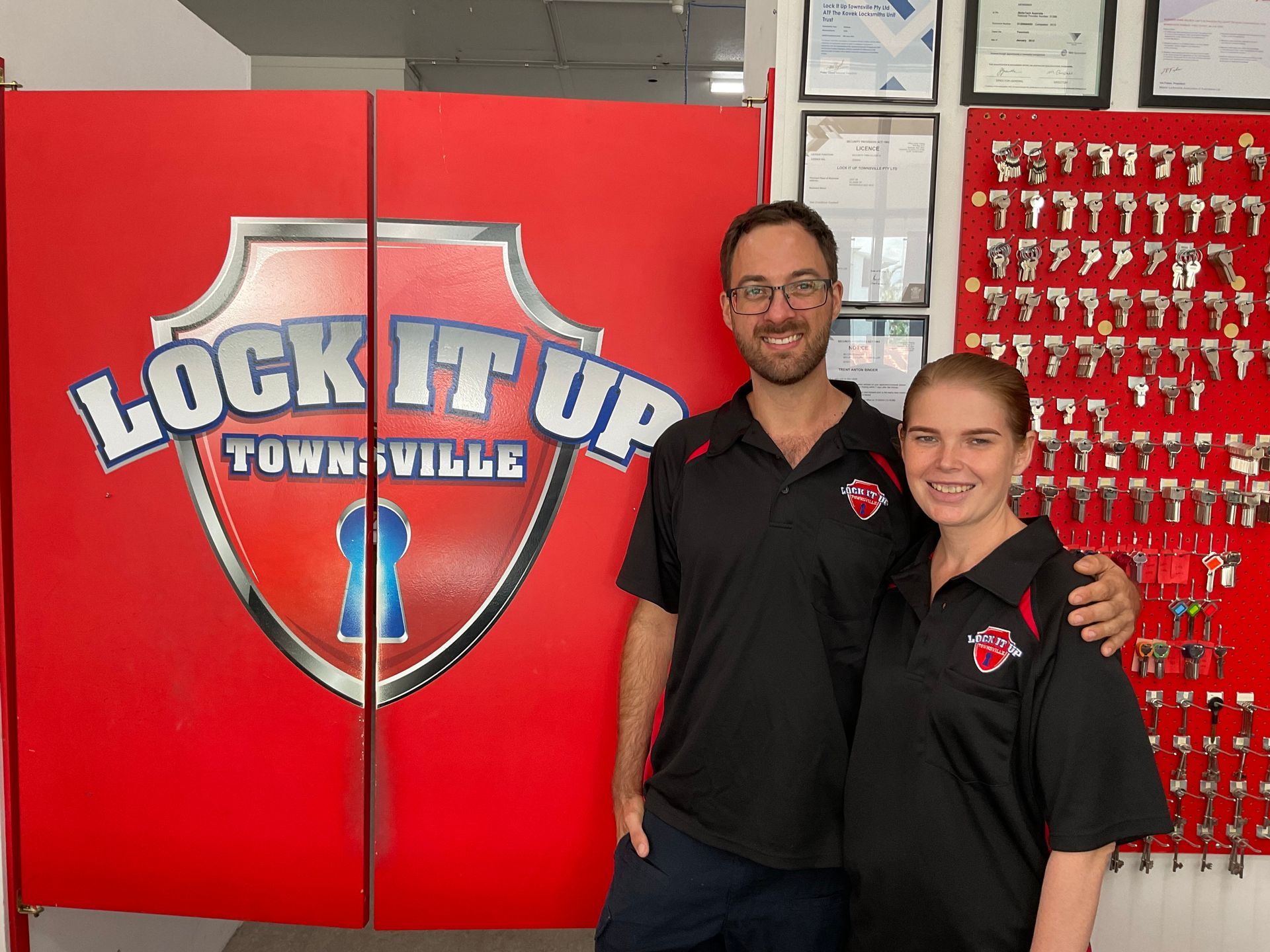 Employee's Standing Next to Products — Lock It Up Townsville In Aitkenvale, QLD