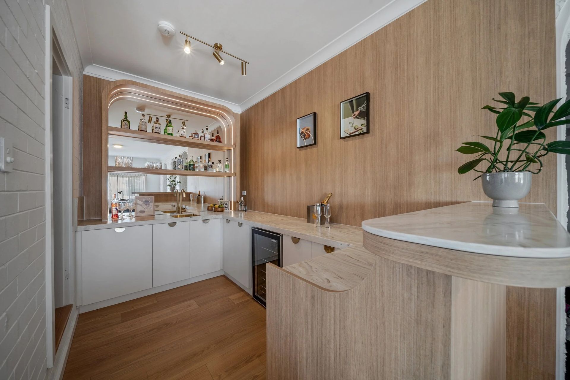 A Home Bar With Wood Paneling — Onyx Detailed Joinery in Unanderra, NSW