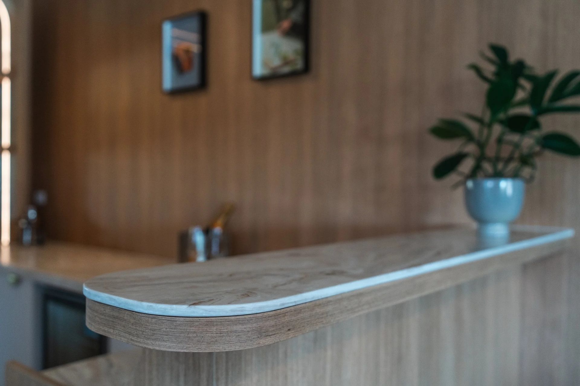 Wooden Bar With a White Trim — Onyx Detailed Joinery in Unanderra, NSW