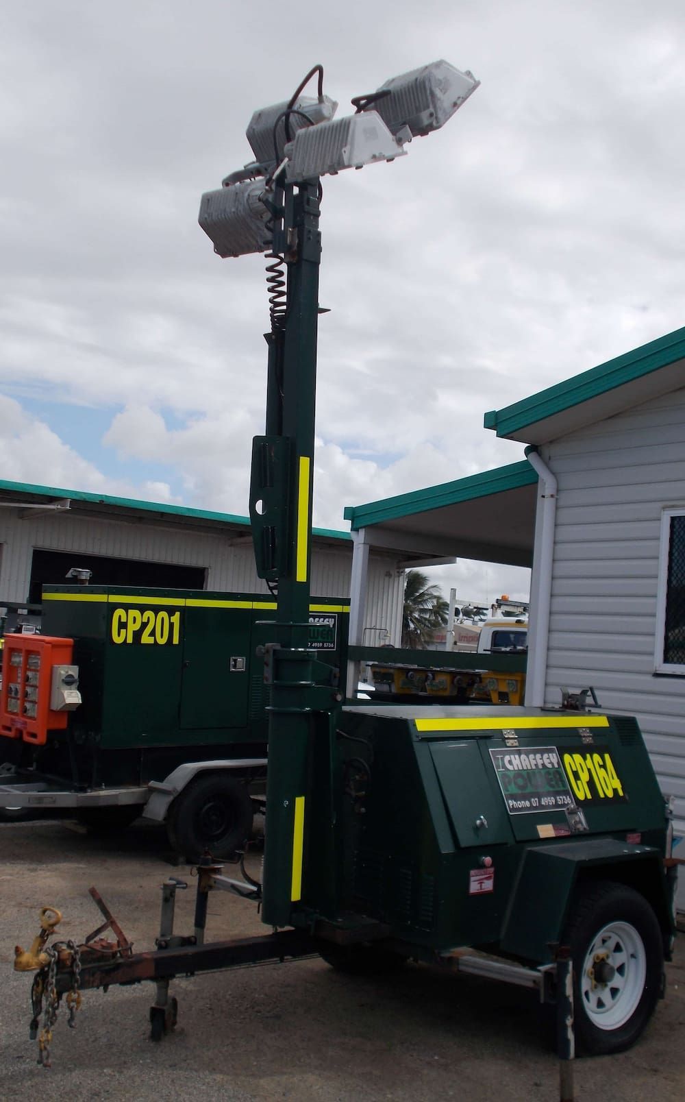 A Green Trailer With the Number Cp201 on It — Chaffey Power in West Mackay, QLD