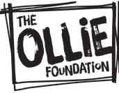 A black and white logo for the ollie foundation.