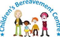 A group of children are standing next to each other in a children 's bereavement centre logo.