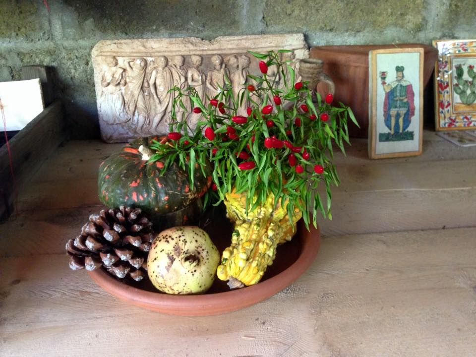 composizione di fiori e frutta