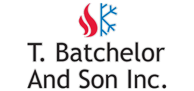 Logo of T. Batchelor And Son Inc. features fire and snowflake symbols, black text.