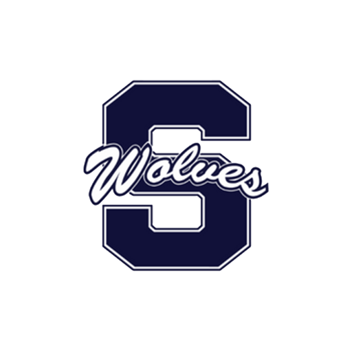 Go to the Shawnee Public Schools Website Navy letter "S" with white outline, "Wolves" script inside.
