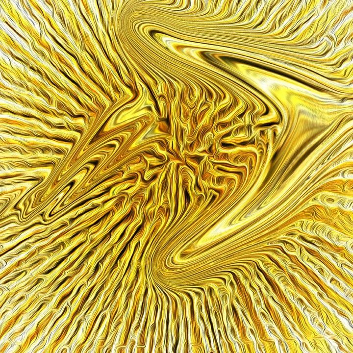 A computer generated image of a yellow and black swirl on a white background.