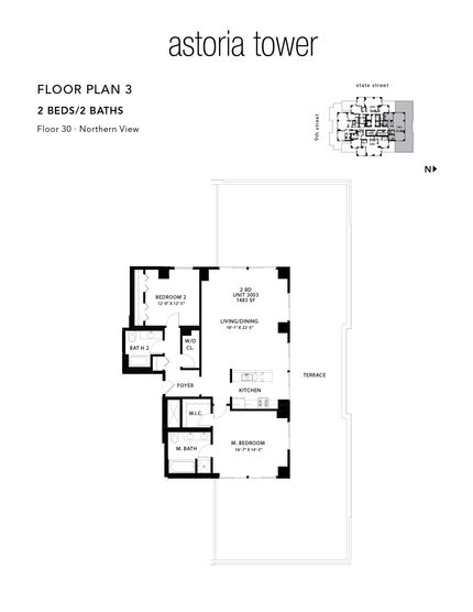 A black and white floor plan of the astoria tower.