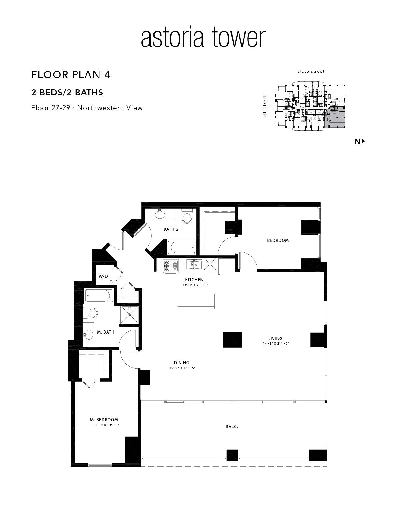 A black and white floor plan of the astoria tower.