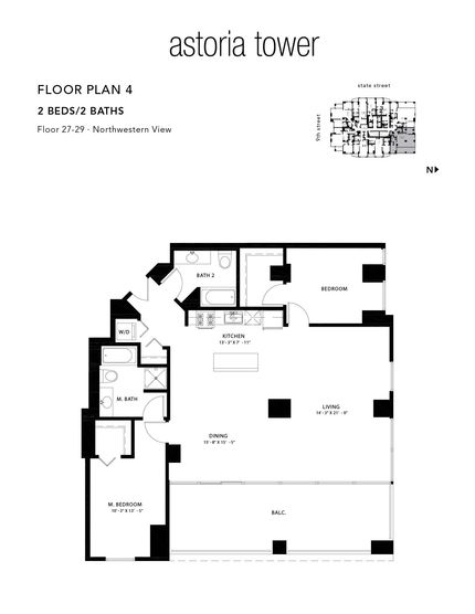 A black and white floor plan of the astoria tower.