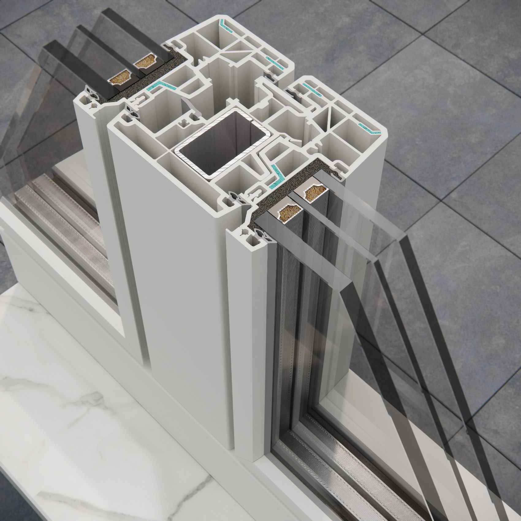 triplo vetro Korus Infissi in PVC Fiber Roma