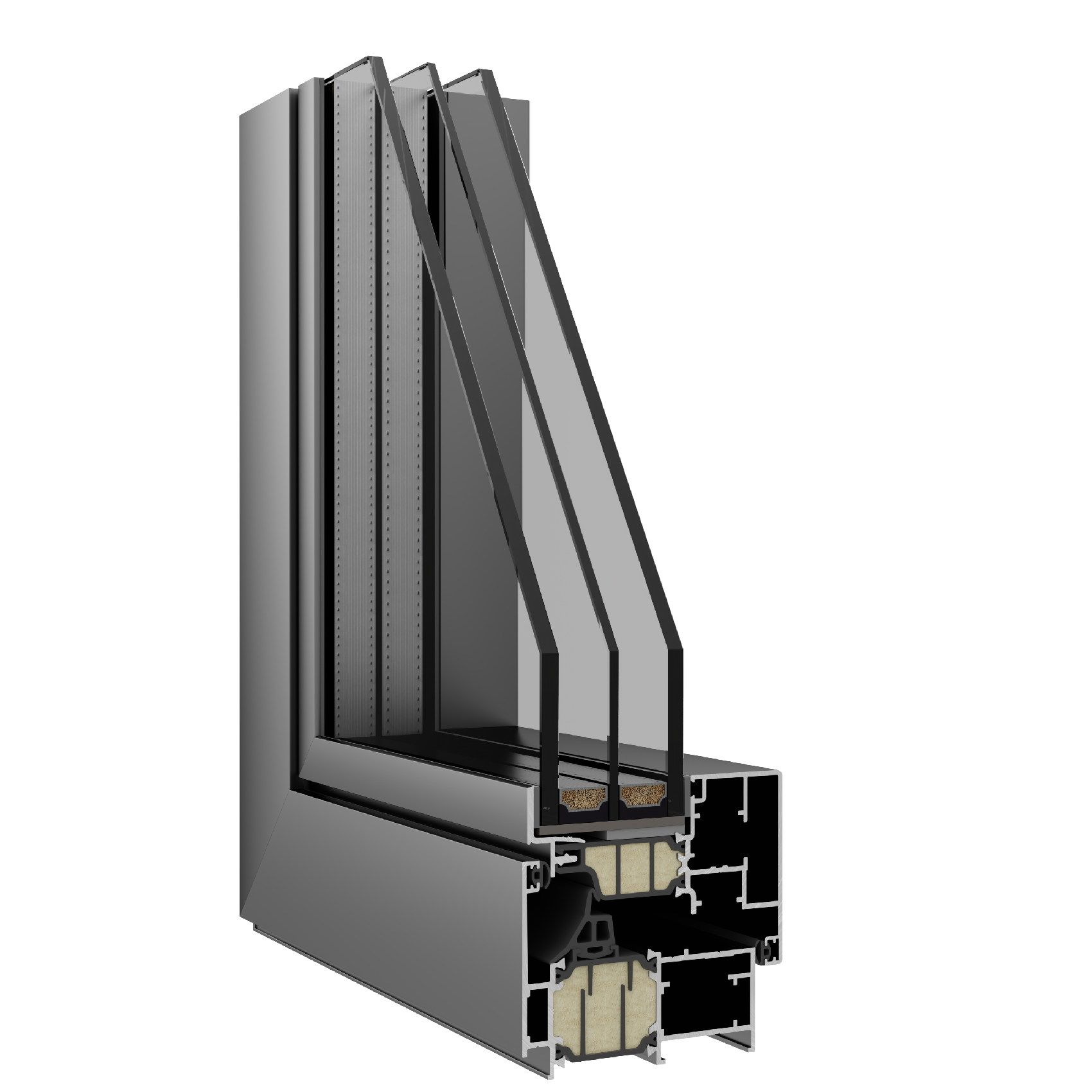 triplo vetro infissi alluminio Korus Roma Linear squadrato