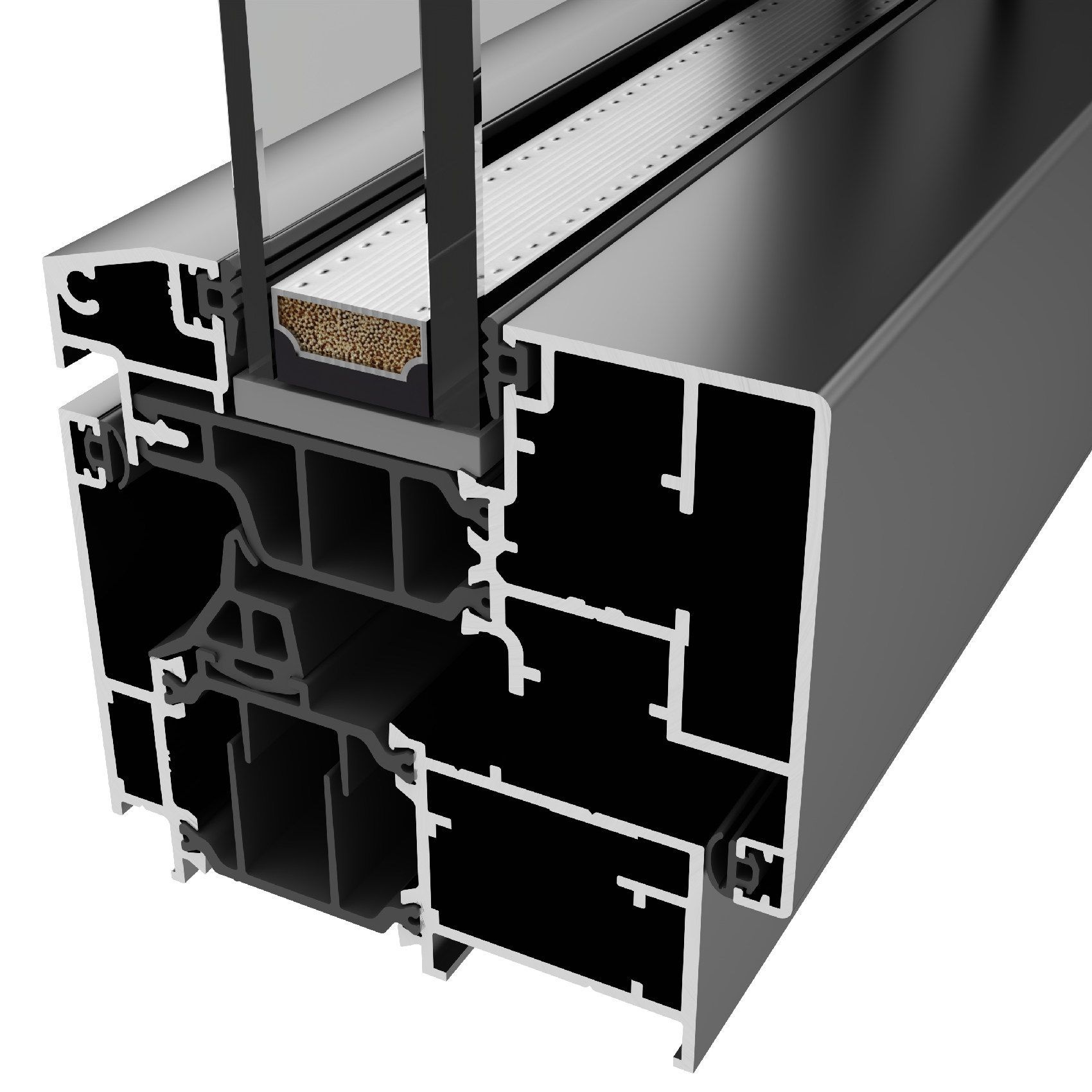 sezione infisso alluminio Korus Roma Linear squadrato