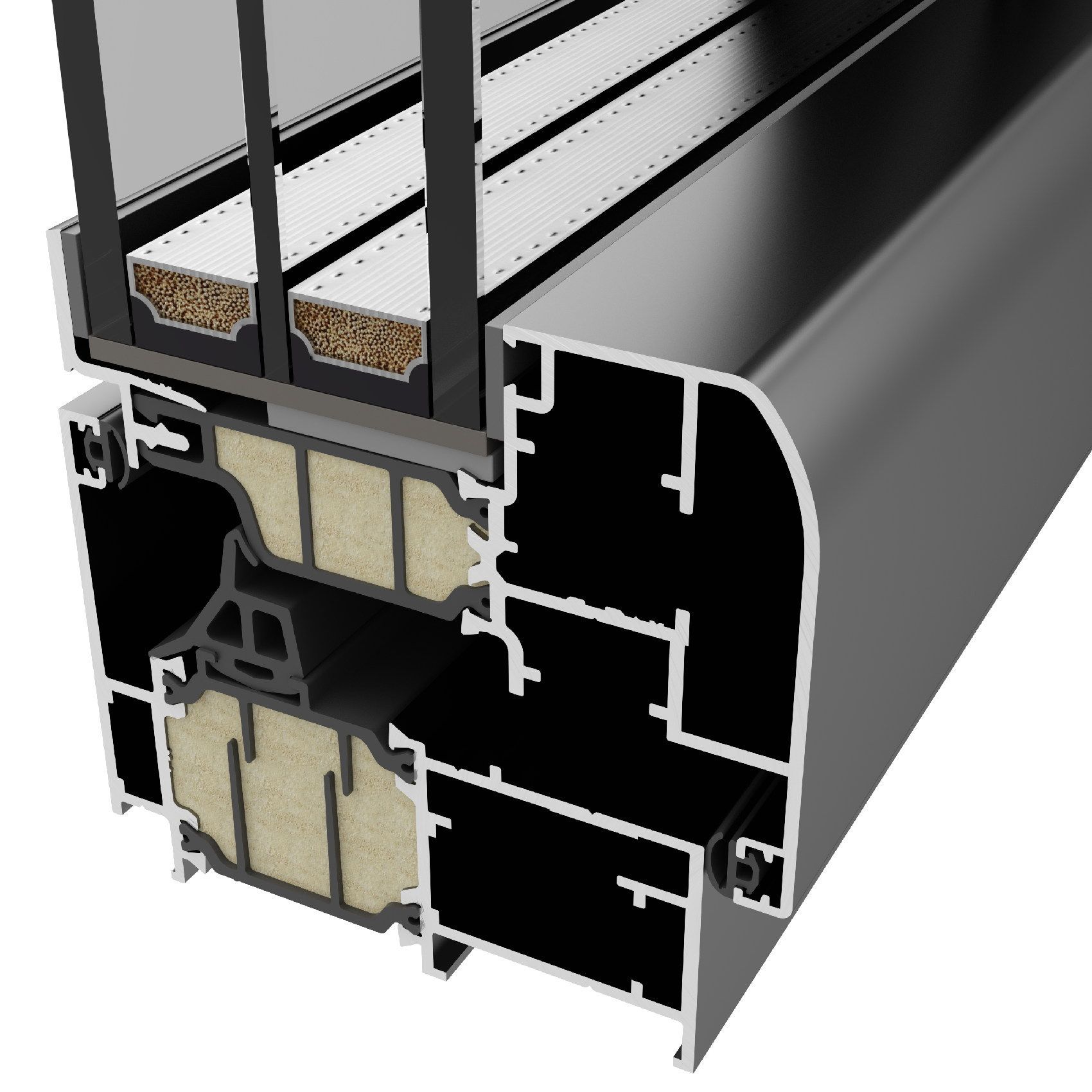 sezione infisso alluminio Korus Roma Original stondato