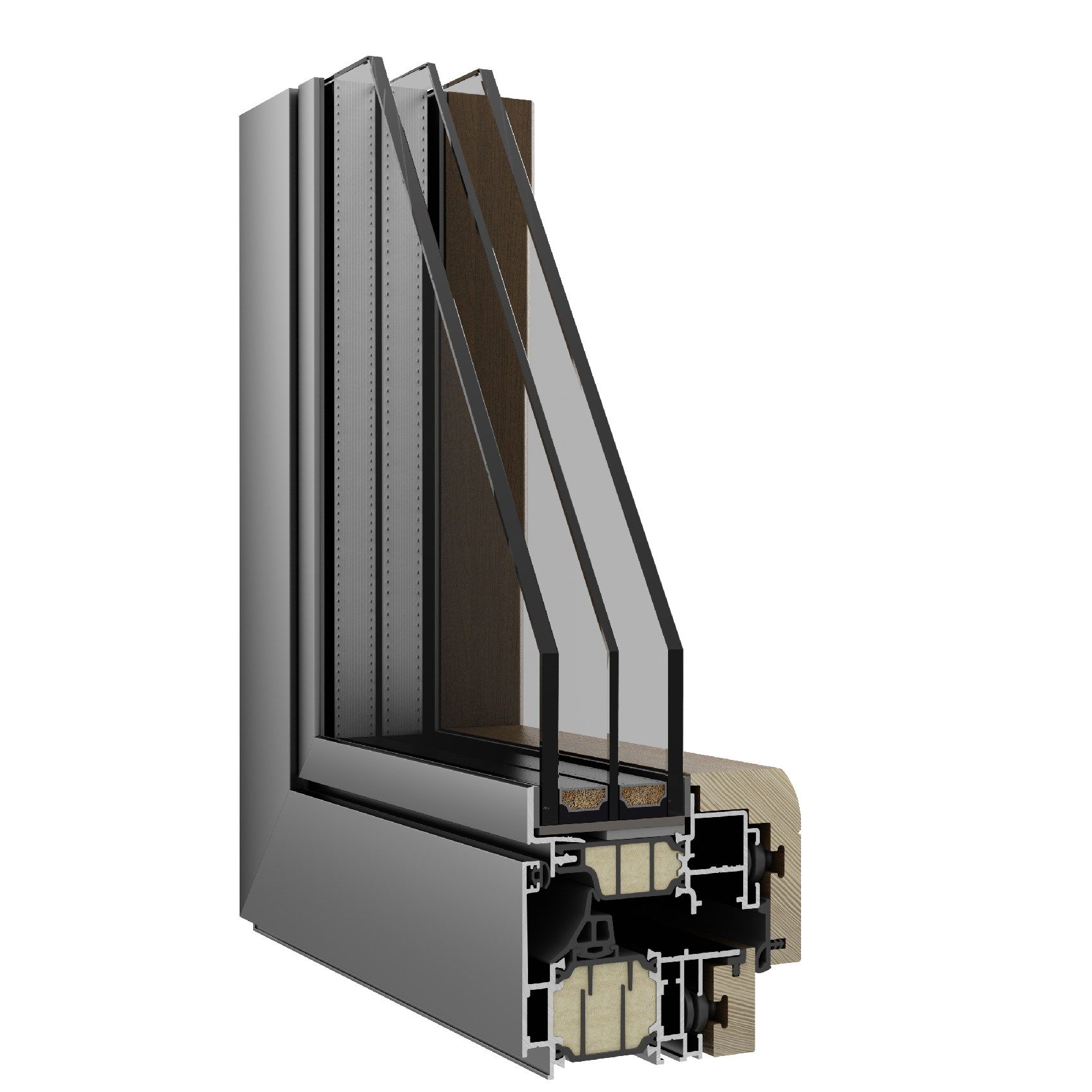 legno frassino Infissi Korus Legno alluminio stondato Skywood Evo Roma