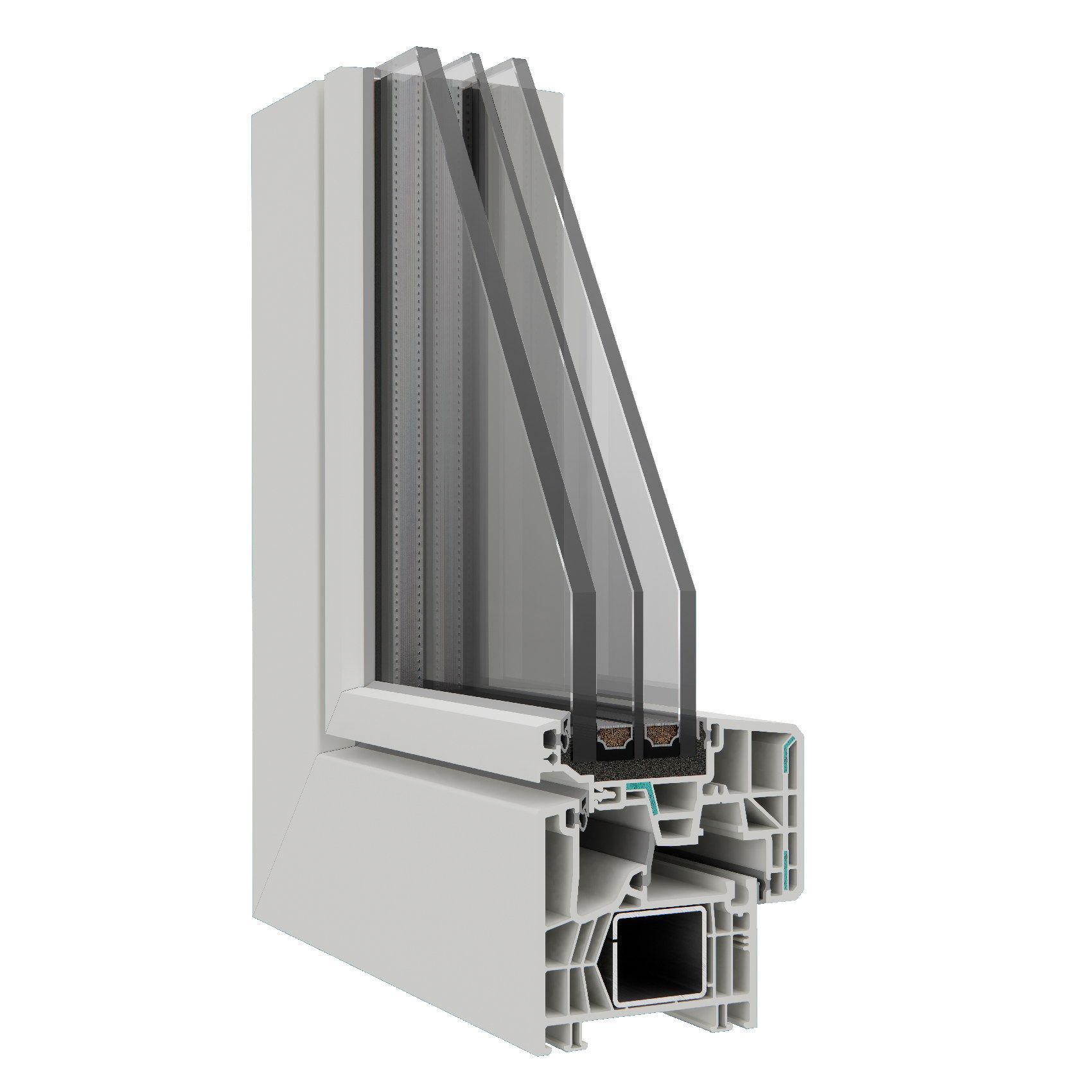 sezione infissi in pvc alluminio Fiberk Roma Korus