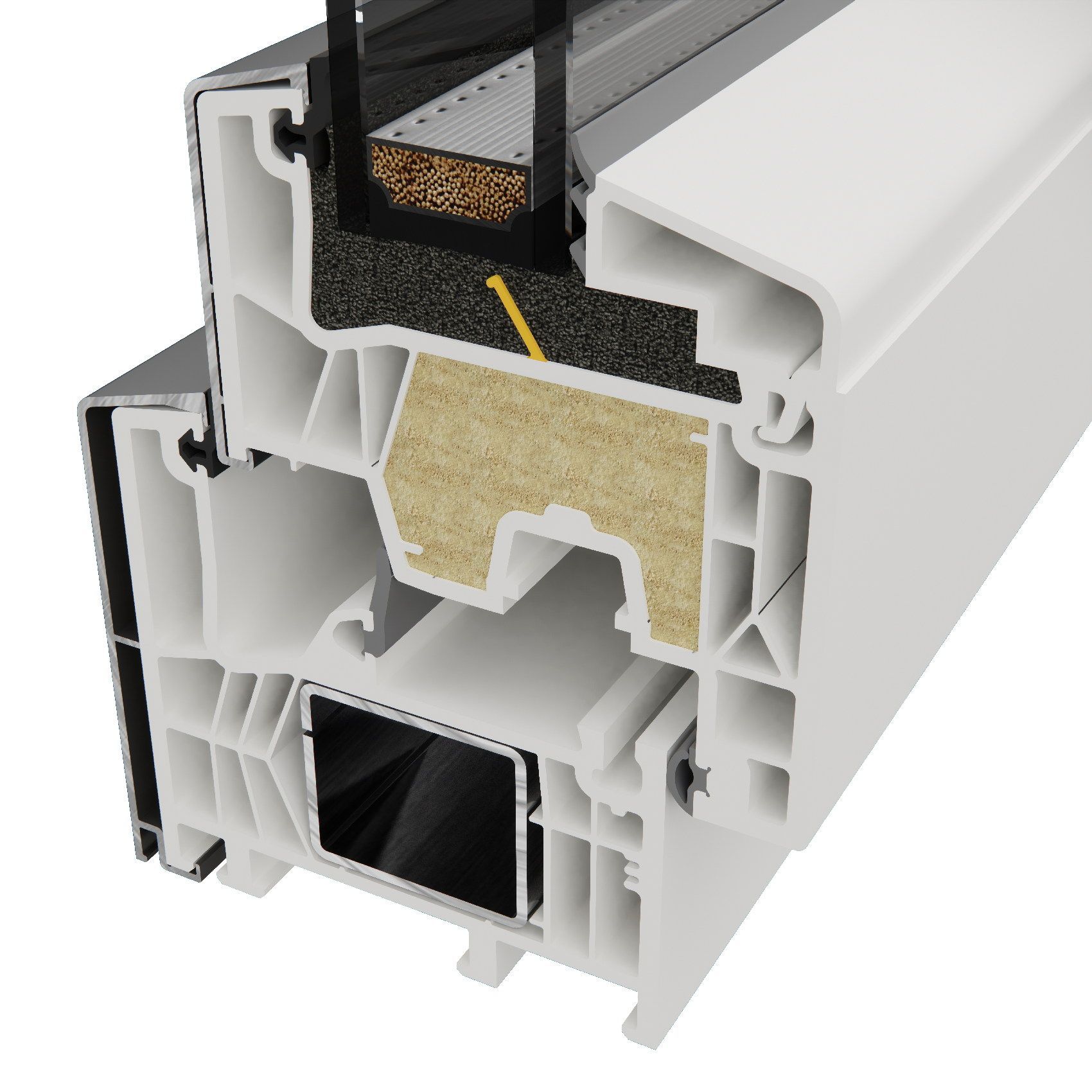 sezione Infissi Korus PVC Alluminio 2RB Solution Roma