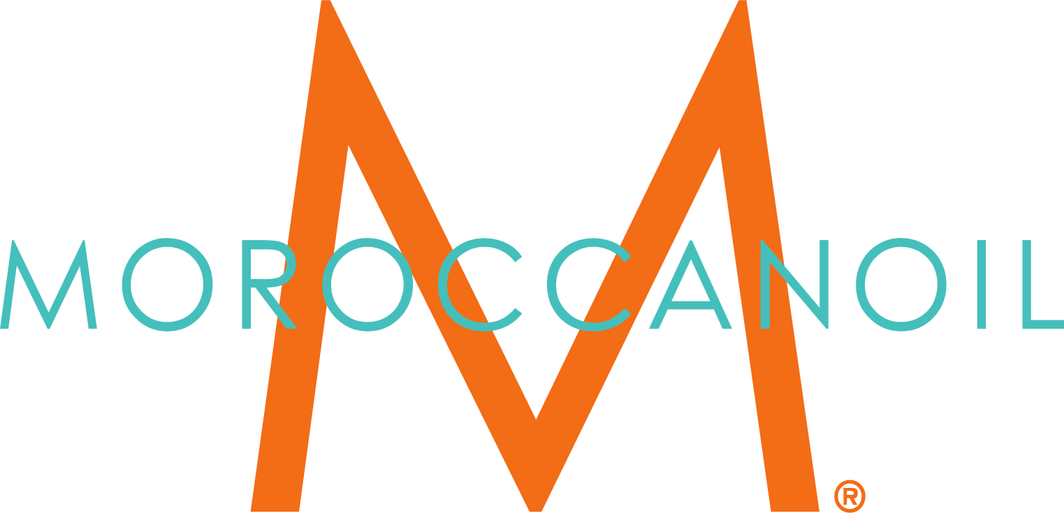 Moroccan Oil Logo, orange and teal.