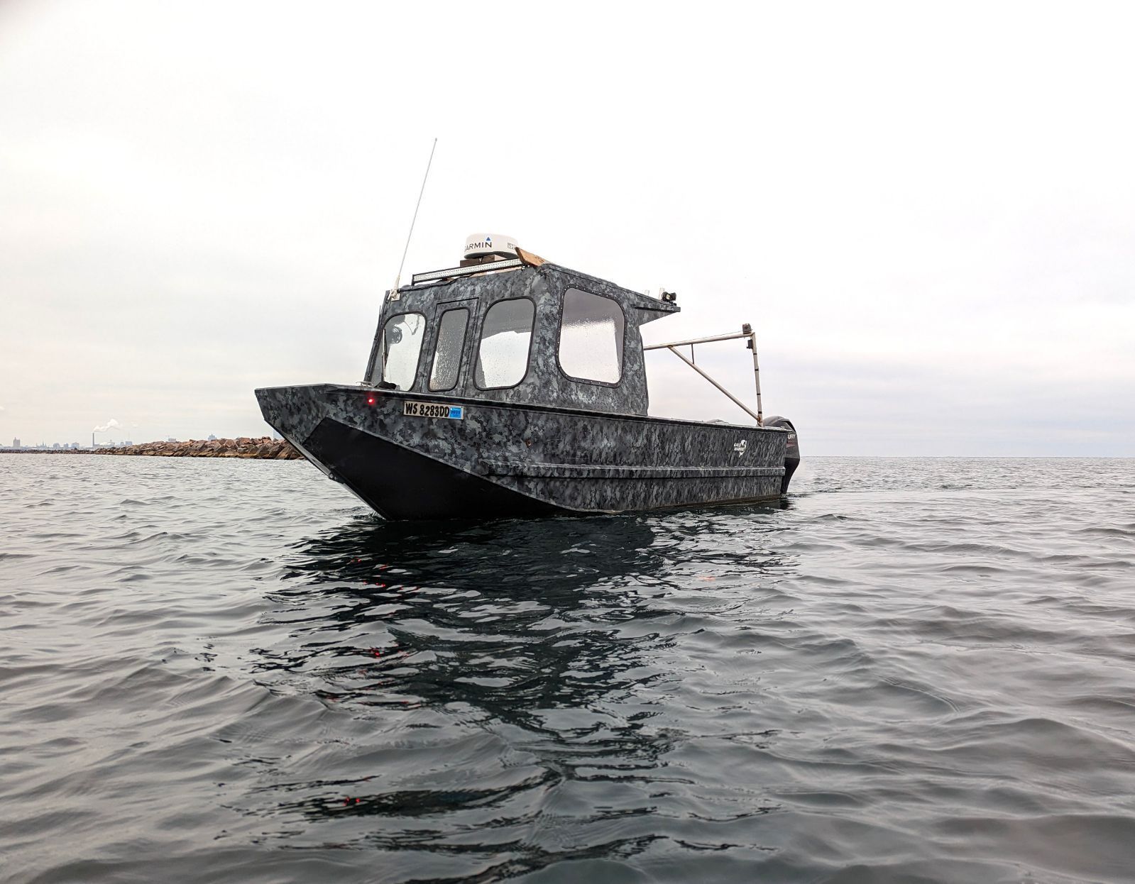 The Seaduck. This boat is used for duck hunting in the offseason.