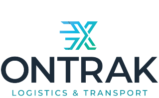 Logo for Ontrak Logistics featuring stylized teal 