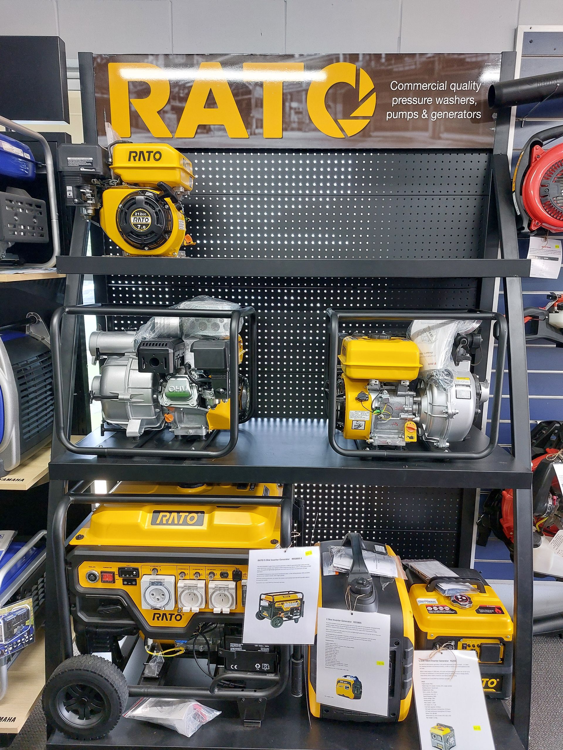 Display of Yellow Generators on a Store Shelf — Professional Small Engines in Aitkenvale, QLD