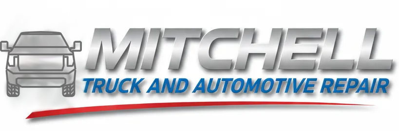 Logo for Mitchell Truck and Automotive Repair, with a truck graphic and company name.