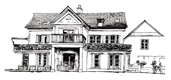 A black and white drawing of Maiolatesi Winery