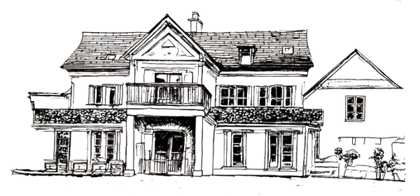 A black and white drawing of Maiolatesi Winery
