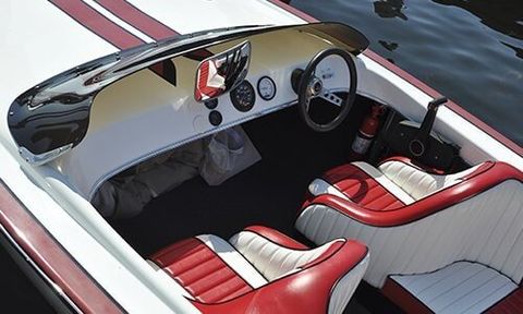 Red and White Boat — Upholstery in Bangor, ME