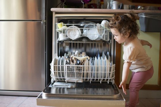 Baby Beside Dishwasher — Utica, MI — Doc's Appliance Service