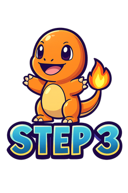 Charmander Pokémon with arms raised over