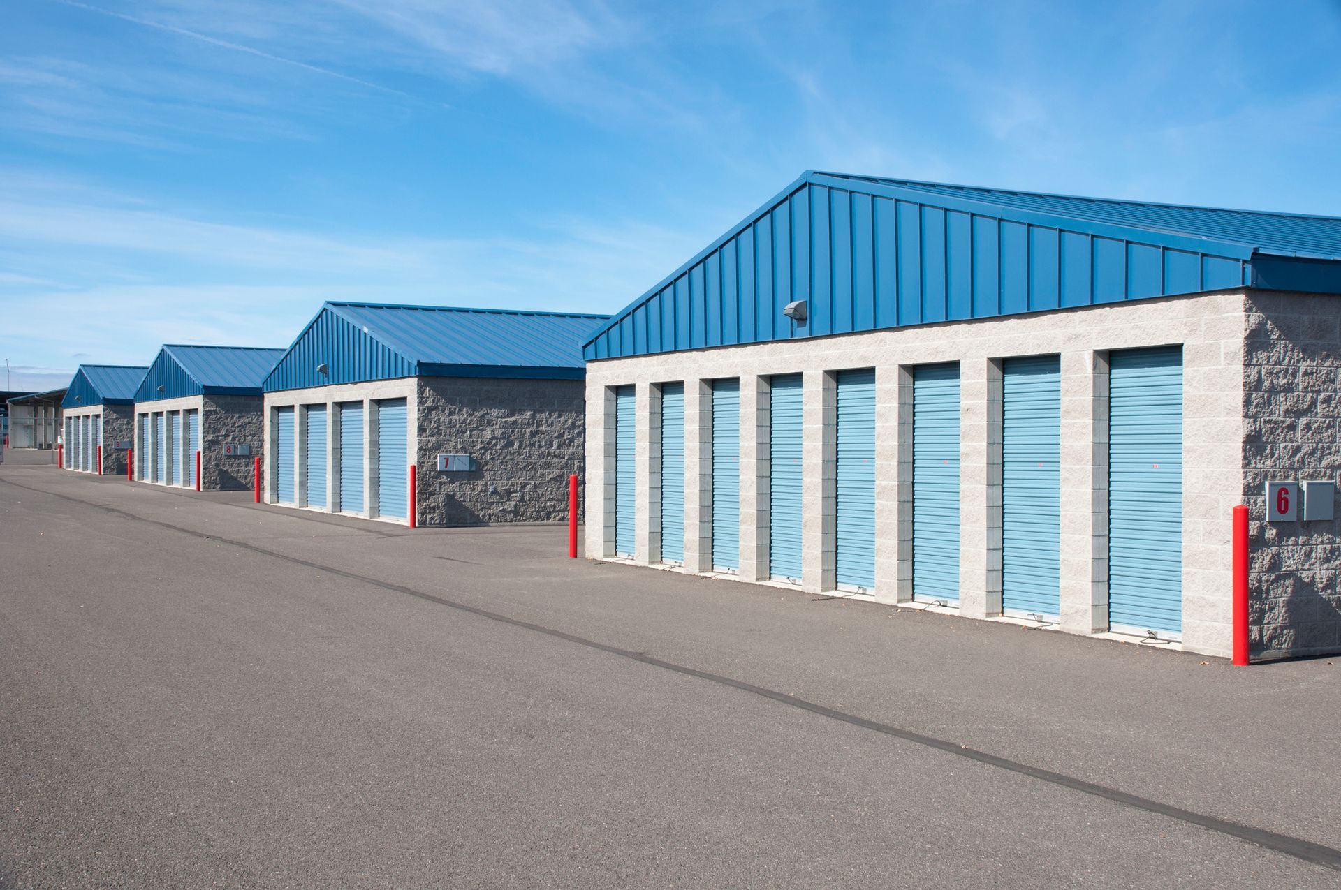 Exterior of the storage units.