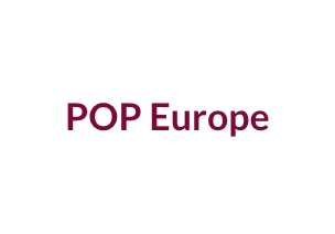 Le logo pop europe est sur fond blanc.