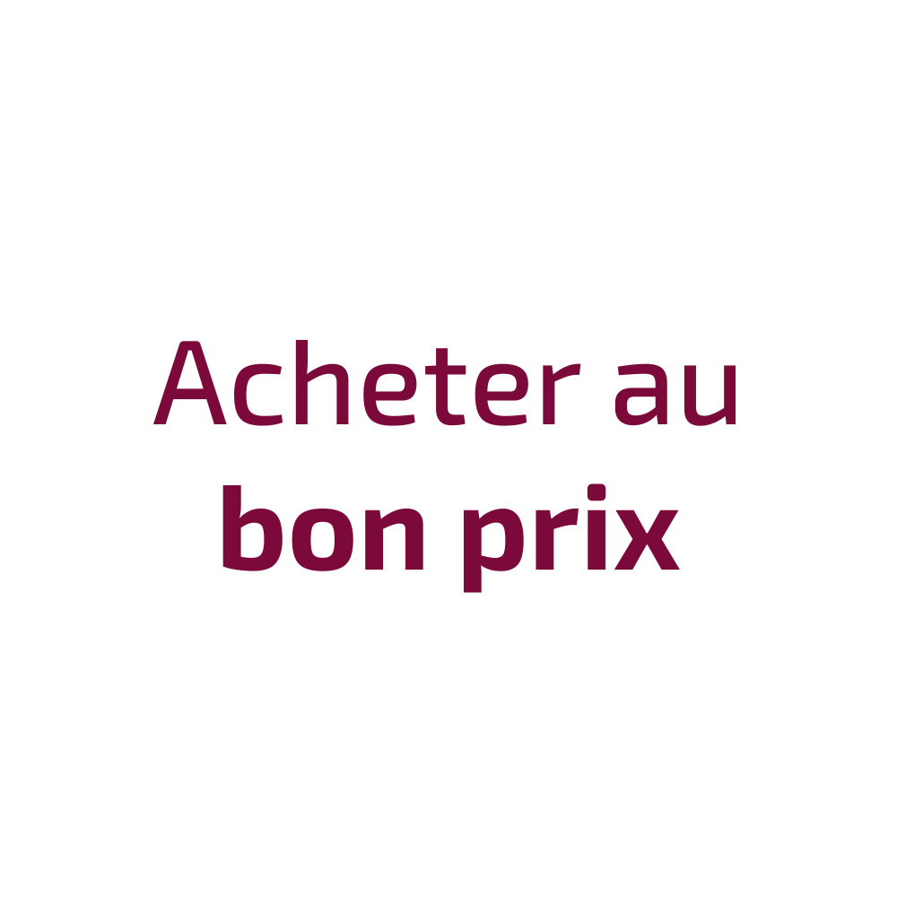 Un logo qui dit acheter au bon prix sur fond blanc.