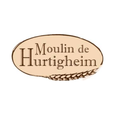 Un logo pour le moulin de Hurtigheim avec une image de blé