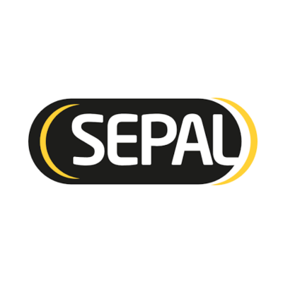 Un logo de sépale noir et jaune sur fond blanc