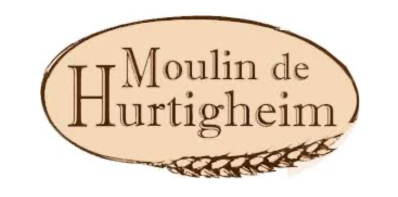 Un logo pour le moulin de Hurtigheim avec un épi de blé