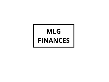Un logo pour mlg finances sur fond blanc.