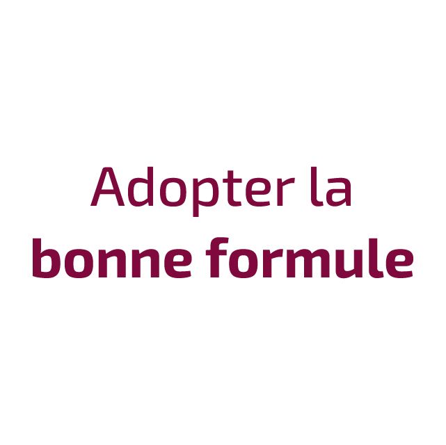 Il est écrit adopter la bonne formule en français sur fond blanc.