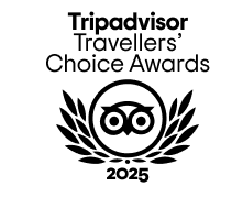 Logo dei Tripadvisor Travellers' Choice Awards 2025 raffigurante un'icona di gufo circondata da una corona d'alloro.
