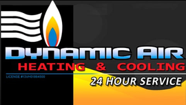 The dynamic air heating and cooling logo has a sun and snowflake on it.