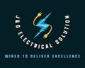 Logo for JBG Electrical Solution: Lightning bolt with plug wires; text "JBG ELECTRICAL SOLUTION"; tagline "Wired to deliver excellence."