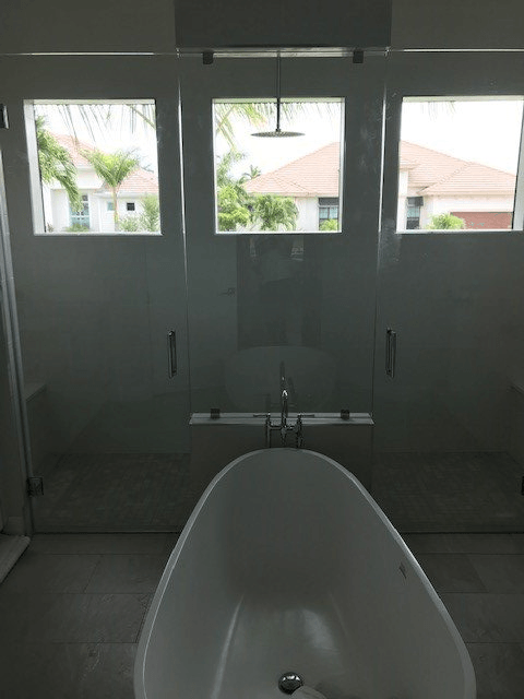 Bathroom With Multiple Glass Doors — Naples, FL — Luxurious Glass LLC
