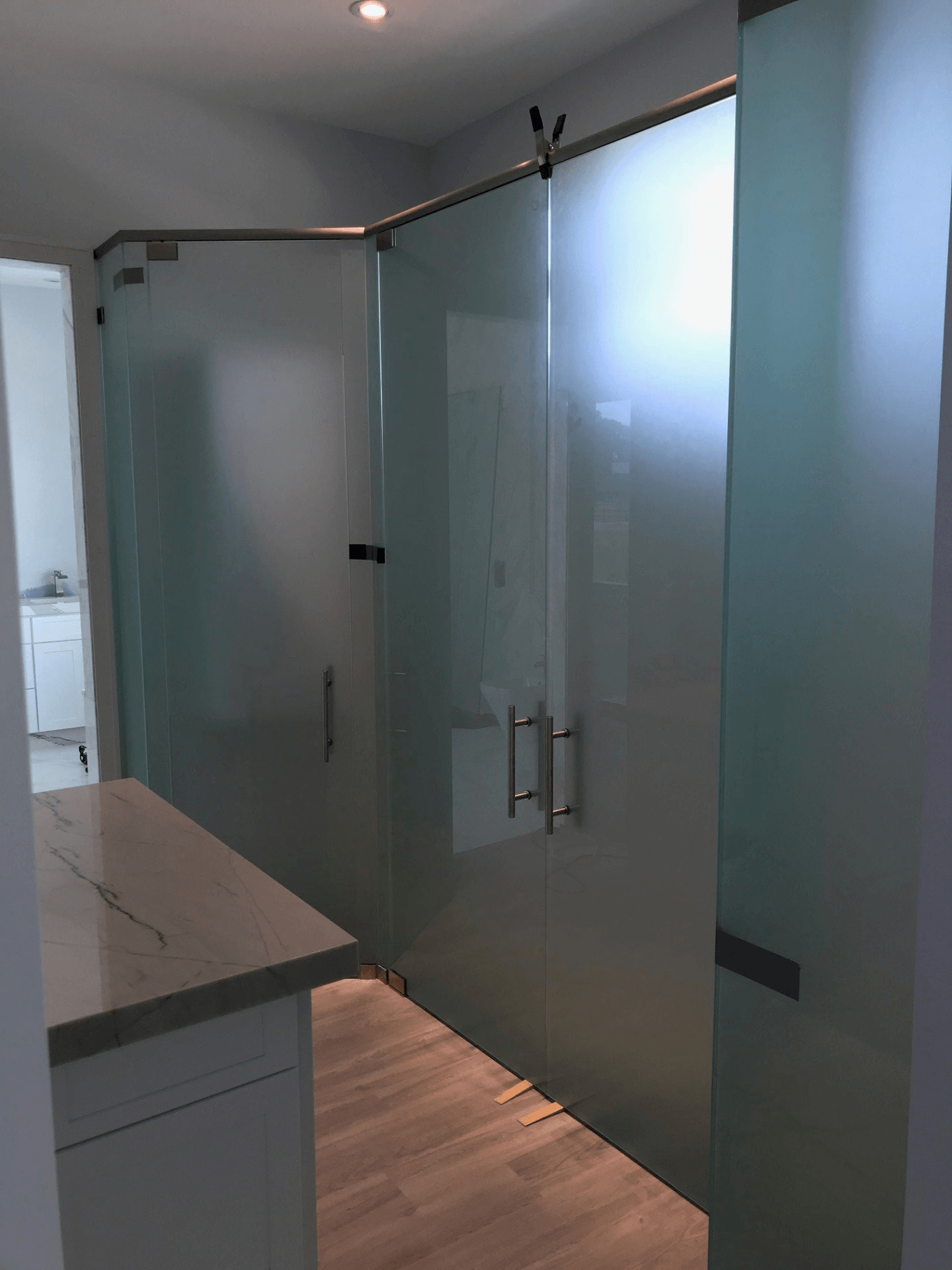 Glass Door Installation — Naples, FL — Luxurious Glass LLC