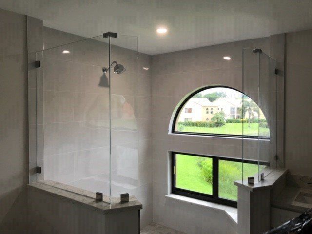 Bathroom With Nice Window — Naples, FL — Luxurious Glass LLC