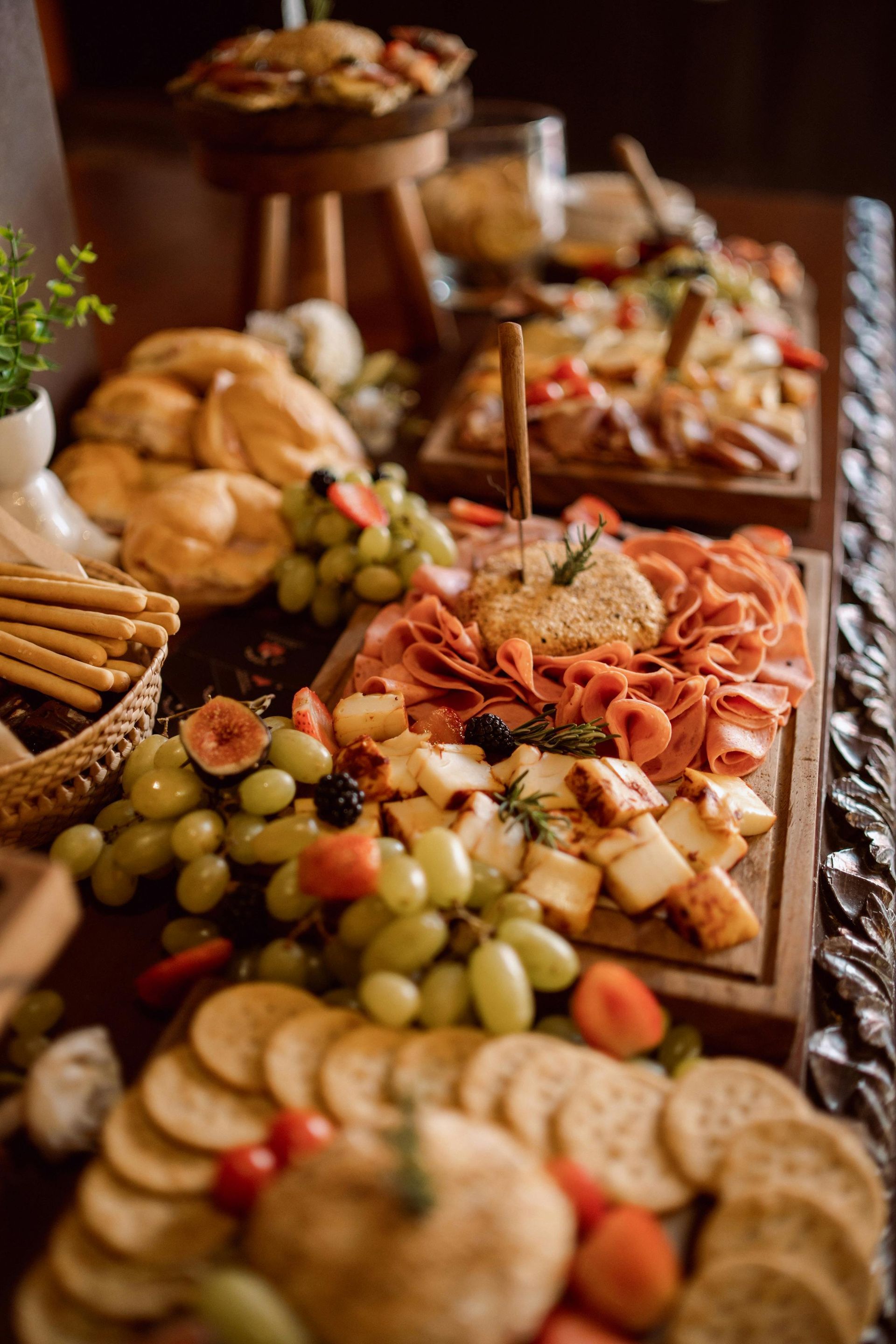 There are many different types of food on the table.