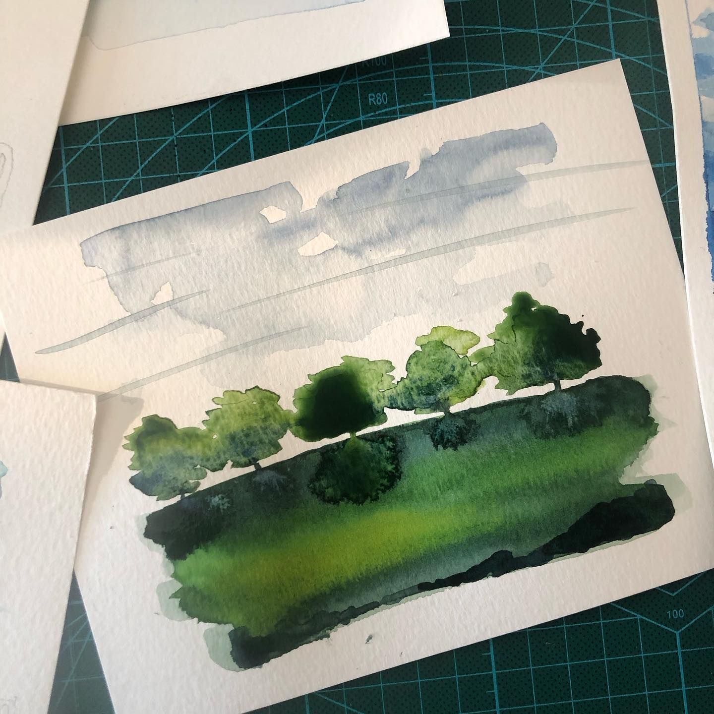 paesaggino, acquerello si carta