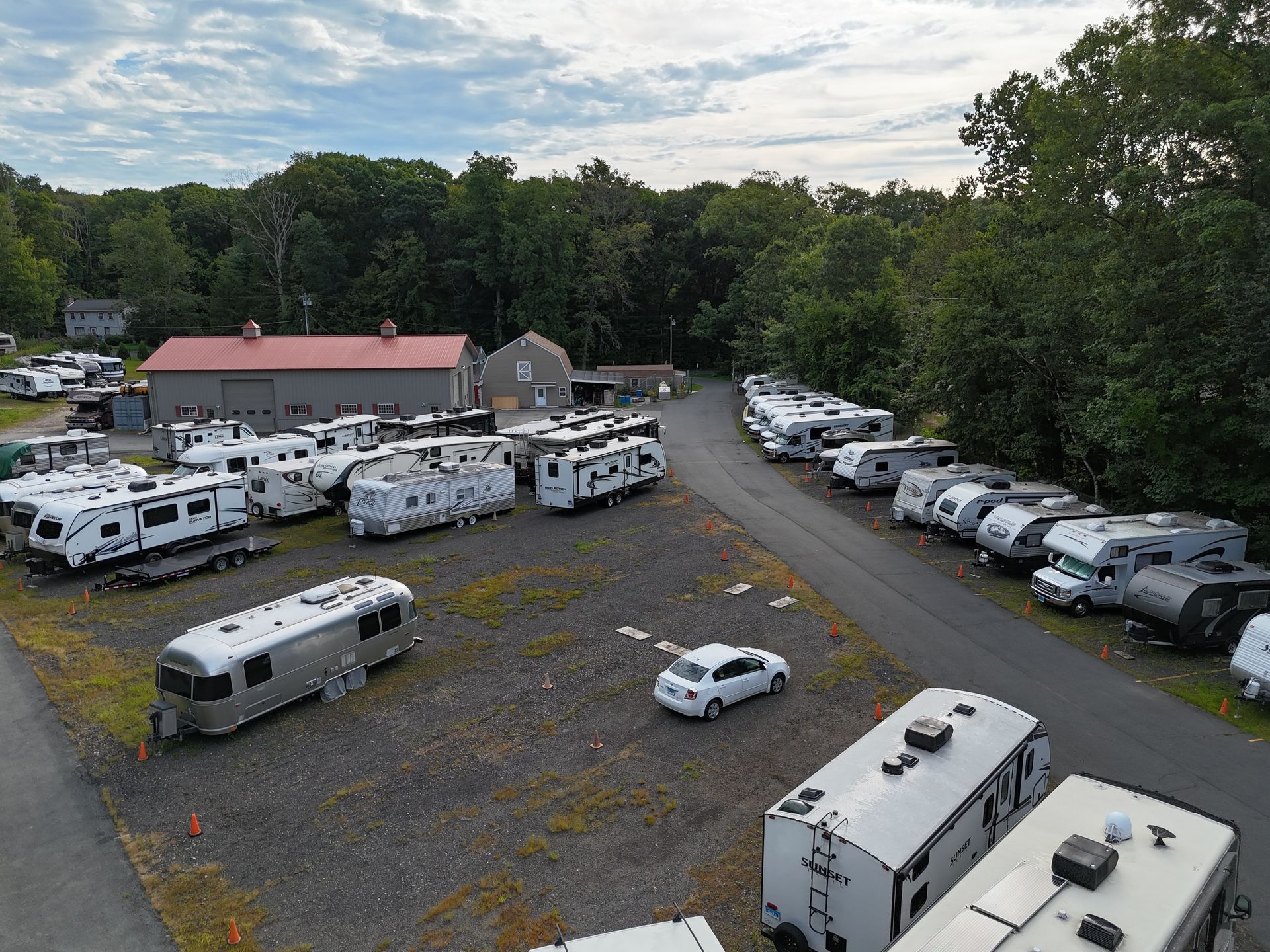 Secure Storage Lot for RVs with RVs on the lot