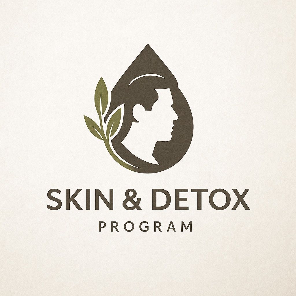A logo for a skin and detox program